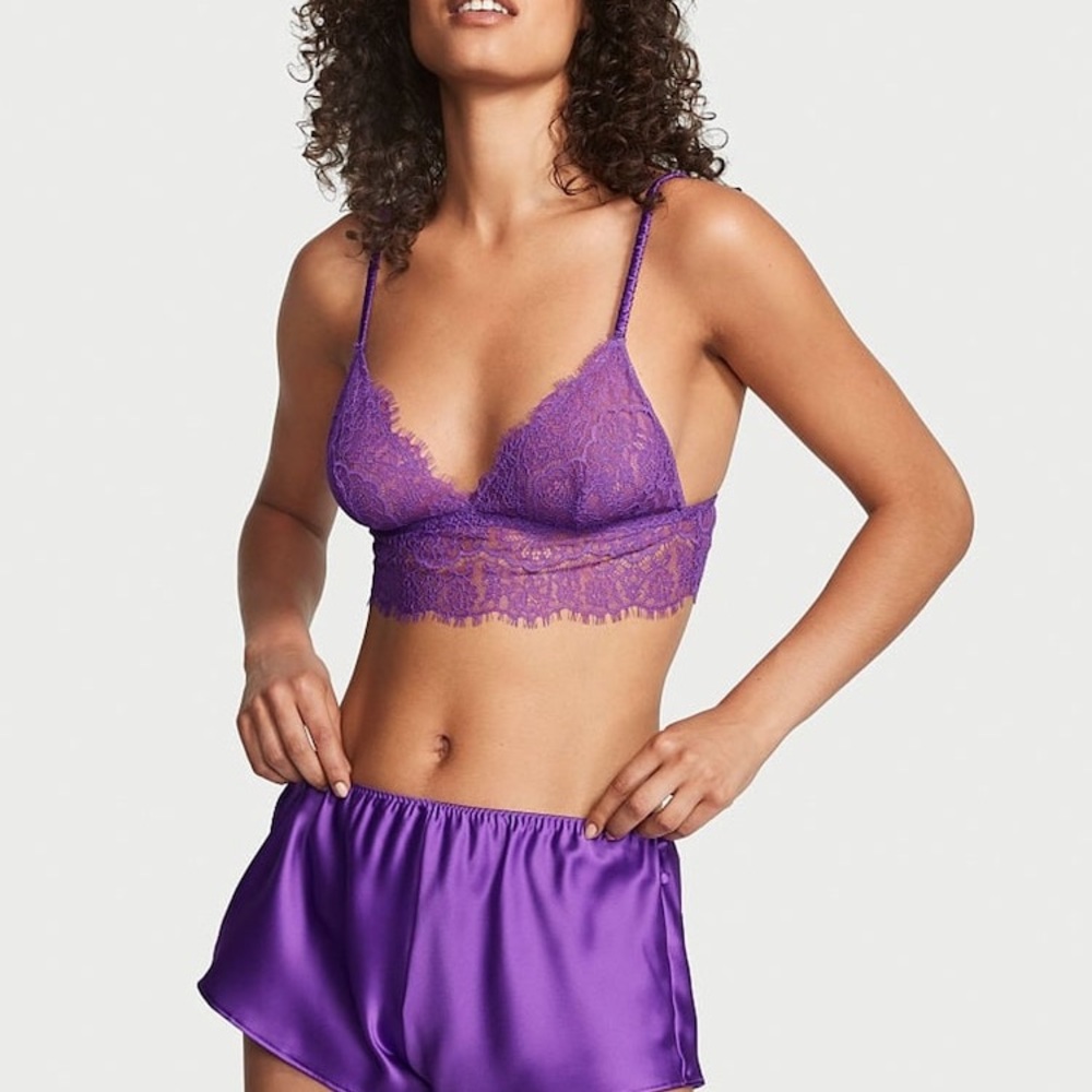 Victoria Secret Purple Lace Cami Set - Picture 3 of 5